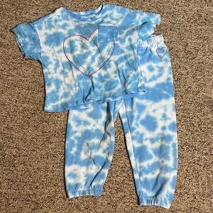 Hatley girls tie dye size small VGUC shirts and sweatpants
